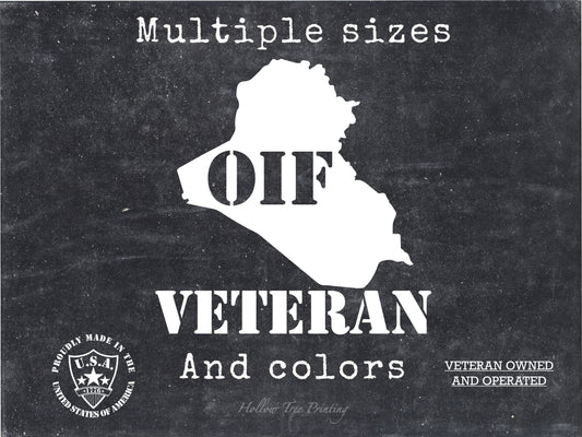 OIF Veteran (Operation Iraqi Freedom) Decal