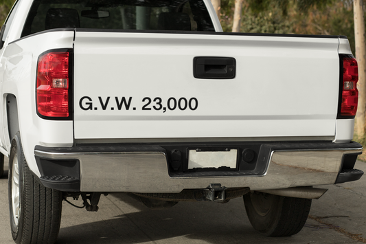 G.V.W. Gross Vehicle Weight Custom Decal (1 Decal)